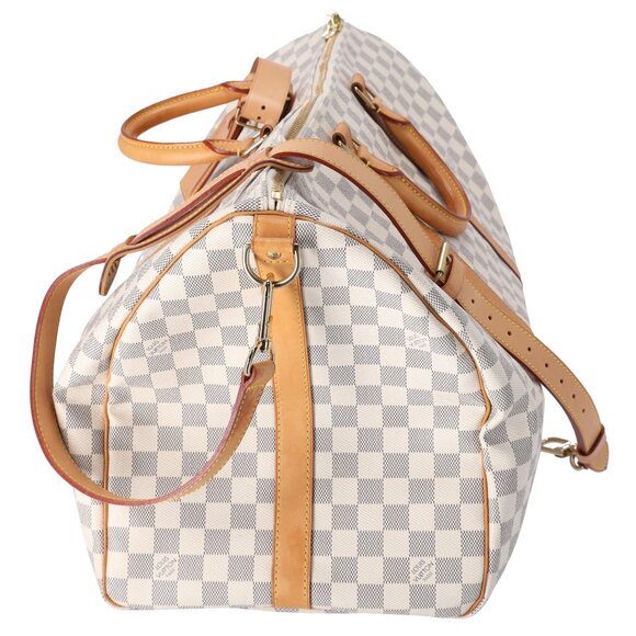 Louis Vuitton Keepall Bandouliere 55 Damier Boston Bag N41429 Azur Damier - Picture 4 of 8